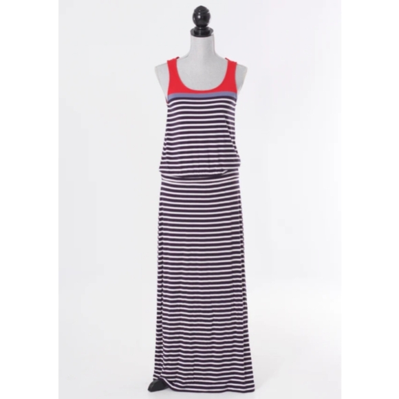 Hatley Striped Navy & White Maxi Dress – Size S #9 - Picture 1 of 6